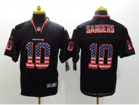 Nike Denver Broncos 10 Emmanuel Sanders Black Elite USA Flag Fashion NFL Jersey