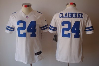 Women Nike Dallas Cowboys 24# Claiborne White Color[Women's NIKE LIMITED Jersey]