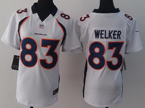 Women Nike Denver Broncos 83 Wes Welker White LIMITED Jerseys