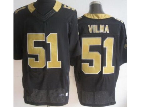 Nike New Orleans Saints 51 Jonathan Vilma Black Elite NFL Jersey