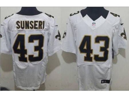 Nike New Orleans Saints 43 Vinnie Sunseri White Elite NFL Jersey