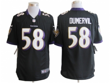 Nike Baltimore Ravens 58 Elvis Dumervil Black Limited NFL Jersey