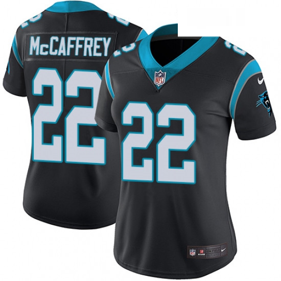 Womens Nike Carolina Panthers 22 Christian McCaffrey Black Team Color Vapor Untouchable Limited Play