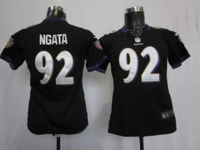 Women Nike Baltimore Ravens #92 Haloti Ngata Black Nike NFL Jerseys