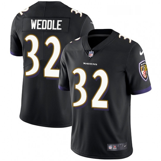 Youth Nike Baltimore Ravens 32 Eric Weddle Black Alternate Vapor Untouchable Limited Player NFL Jers