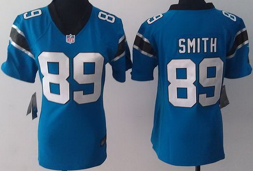 Women Nike Carolina Panthers 89 Steve Smith Blue NFL Jerseys