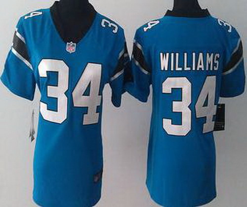 Womens Nike Carolina Panthers 34 DeAngelo Williams Blue Game Team NFL Jersey