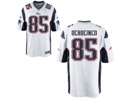 Nike New England Patriots 85 Chad Ochocinco White Game NFL Jersey