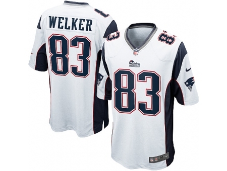 Nike New England Patriots 83 Wes Welker White Game NFL Jersey