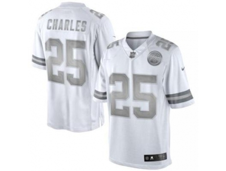 Nike Kansas City Chiefs 25 Jamaal Charles White Limited Platinum NFL Jersey