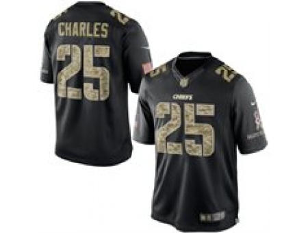 Nike Kansas City Chiefs 25 Jamaal Charles Black Limited Salute To Service Jersey