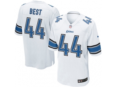 Nike Detroit Lions 44 Jahvid Best White Game NFL Jersey