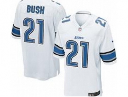 Nike Detroit Lions 21 Reggie Bush White Game NFL Jersey