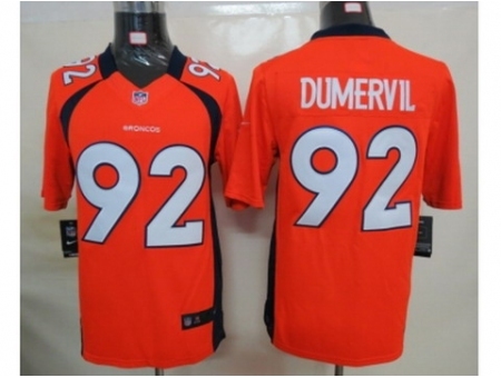 Nike Denver Broncos 92 Elvis Dumervil Orange Limited NFL Jersey