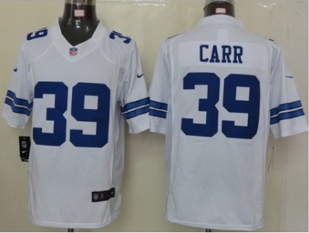 Nike Dallas Cowboys 39 Brandon Carr White LIMITED NFL Jersey