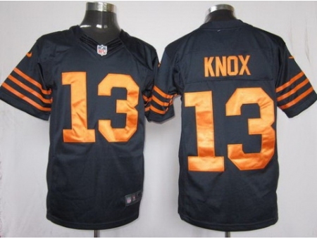 Nike Chicago Bears 13 Johnny Knox Blue Limited Orange Number NFL Jersey