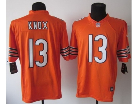 Nike Chicago Bears 13 Johnny Knox Orange Limited NFL Jersey