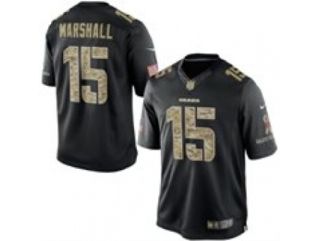 Nike Chicago Bears 15 Brandon Marshall Black Limited Salute To Service NFL Jersey