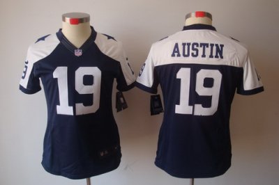 Women Nike Dallas Cowboys 19 Austin Blue[Thanksgiving LIMITED Jersey]