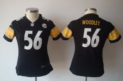 Women Nike Pittsburgh Steelers #56 Lamarr Woodley Black Nike NFL Jerseys