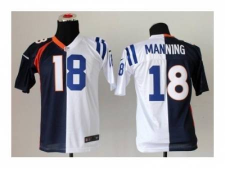 Nike Youth Denver Broncos #18 Manning blue-white[Elite split]