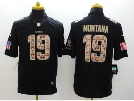 Nike Kansas City Chiefs 19 Joe Montana Black Limited Salute to Service NFL Jersey