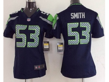 Women Nike Seattle Seahawks #53 Malcolm Smith Blue NFL Jersey