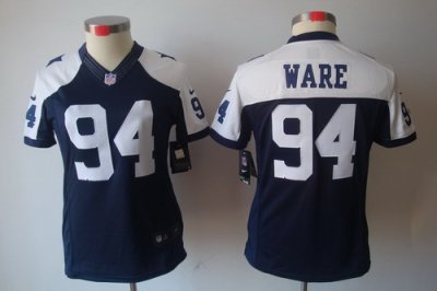 Women Nike Dallas Cowboys 94 Ware Blue[Thanksgiving LIMITED Jersey]