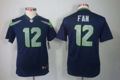 Youth Nike Seattle Seahawks 12# Fan Blue Color[Youth Limited Jerseys]