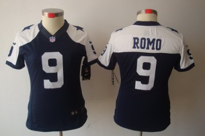 Women Nike Dallas Cowboys 9# Tony Romo Blue[Thanksgiving LIMITED Jersey]