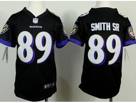 Youth Nike Baltimore Ravens #89 Steve Smith Sr Black Stitched NFL Elite Jersey