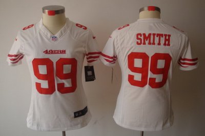 Women Nike NFL San Francisco 49ers 99# Aldon Smith White Color[NIKE LIMITED Jersey]