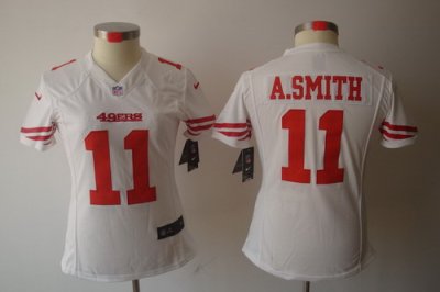 Women Nike San Francisco 49ers 11 Smith White Color[NIKE LIMITED Jersey]