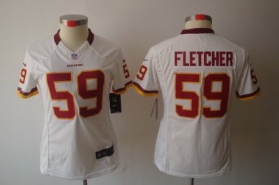 Women Nike Washington Redskins #59 Fletcher White Color[NIKE LIMITED Jersey]