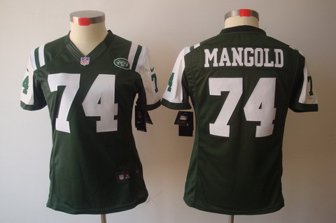 Women Nike NFL New York Jets 74# Nick Mangold Green Color[NIKE LIMITED Jersey]