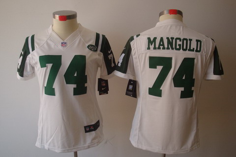 Women Nike NFL New York Jets 74# Nick Mangold White Color[NIKE LIMITED Jersey]