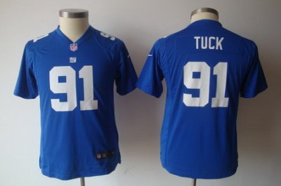 Youth Nike New York Giants 91# Justin Tuck Kids Blue Jersey(S-XL)