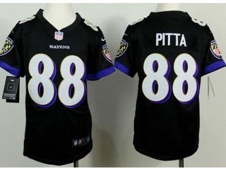 Youth Nike Baltimore Ravens #88 Dennis Pitta Black Stitched NFL Elite Jersey