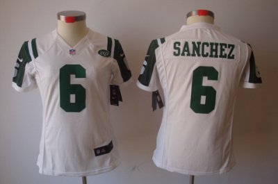 Women New York Jets #6 Sanchez White Color[NIKE LIMITED Jersey]