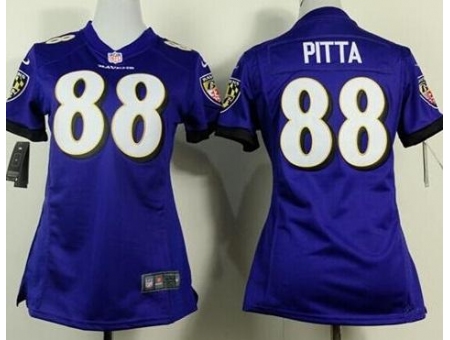 Women Nike Baltimore Ravens 88 Dennis Pitta Purple Team Color Stitched NFL Jersey