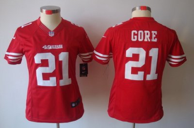 Women Nike San Francisco 49ers 21 Gore Red Color[NIKE LIMITED Jersey]