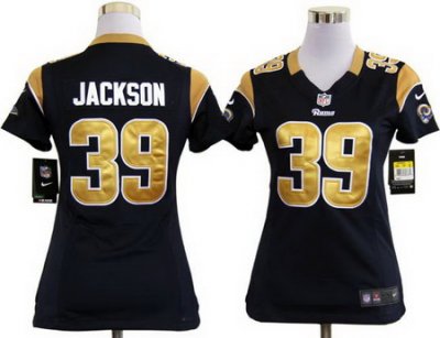 Women Nike St. Louis Rams 39# Steven Jackson Dark Blue Nike NFL Jerseys