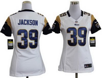 Women Nike St. Louis Rams 39# Steven Jackson White Nike NFL Jerseys