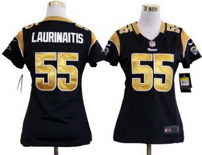 Women Nike St. Louis Rams 55# James Laurinaitis Dark Blue Nike NFL Jerseys