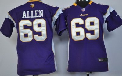 Youth Nike Minnesota Vikings 69# Jared Allen Purple Nike NFL Jer