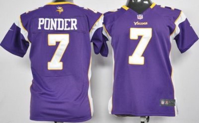 Youth Nike Minnesota Vikings 7# Christian Ponder Purple Nike NFL Jerseys