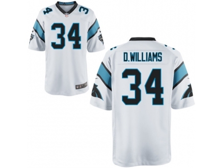 Nike Carolina Panthers 34 DeAngelo Williams White Game NFL Jerse