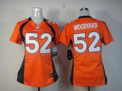 Women Nike Denver Broncos #52 Wesley Woodyard Orange Jerseys