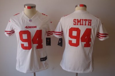 Women Nike San Francisco 49ers #94 Justin Smith White Color[NIKE LIMITED Jersey]