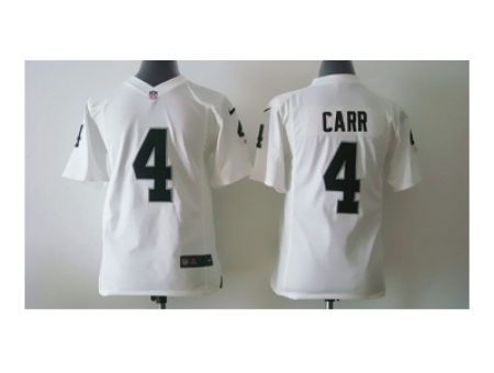 Nike Youth oakland raiders #4 carr white jerseys